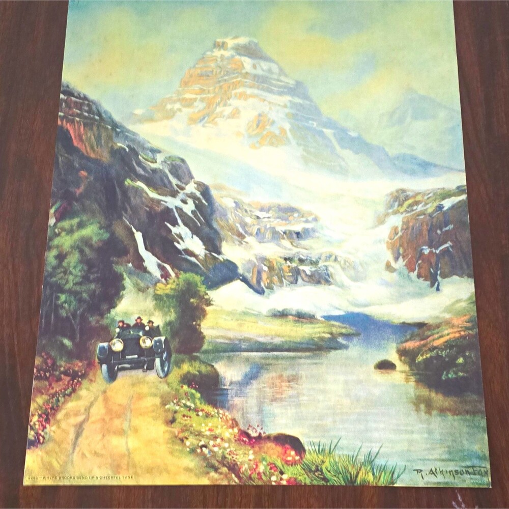 Vintage P. Atkinson Fox Signed Print Where Brooks Send Up a Cheerful Tune 20x16